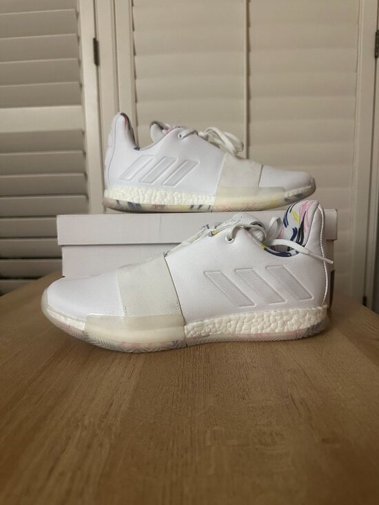 Adidas Harden Vol. 3 Doodle Men\'s Shoe Size 9.5 White/Ivory, Indoor Worn Once main image 7